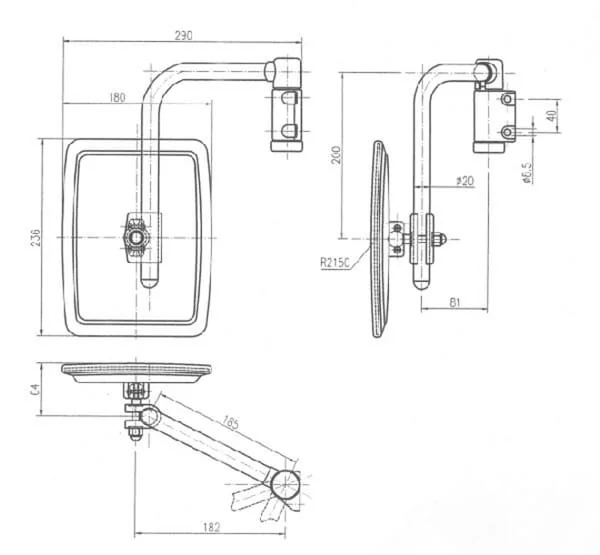 Smat Nord - 6590000 - Spiegel mit Arm Rechts