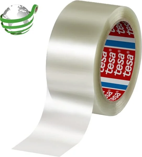 Tesa - T604160000000 - Geräuscharm 90% PCR PET Verpackungsband 100m x 50mm Transparent