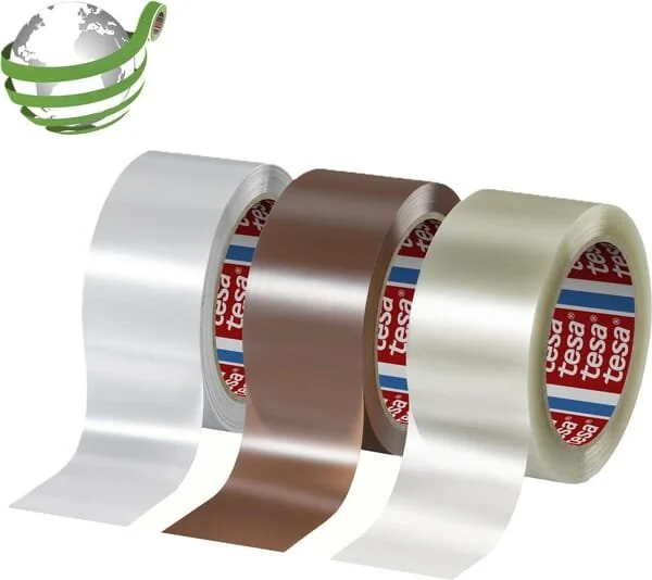 Tesa - T604160000000 - Geräuscharm 90% PCR PET Verpackungsband 100m x 50mm Transparent