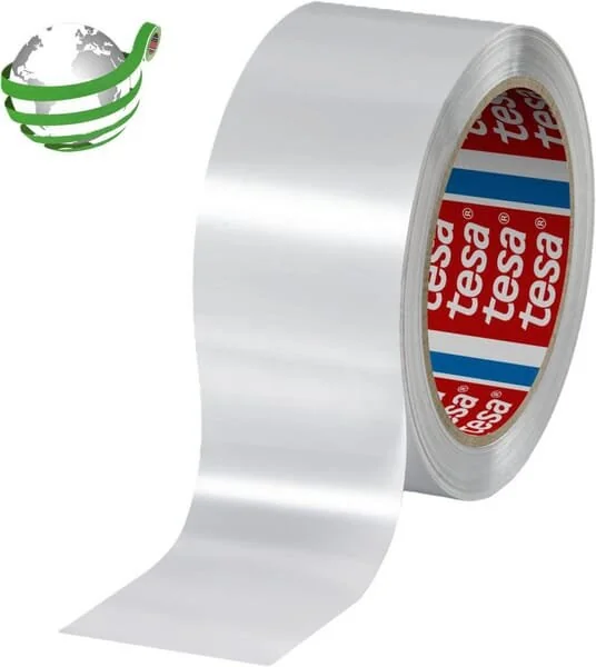 Tesa - T604160000300 - Niedrig Noice 90% PCR PET Verpackungsband 100m x 50mm Weiß