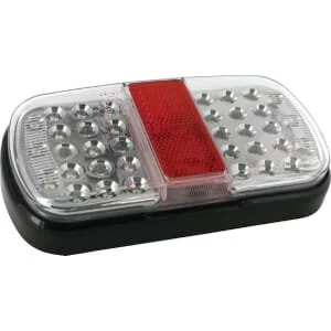 Unbranded - BA030010 - Rückleuchte LED, Rechteckig, 12/24V, Rot/Braun/Gelb, Anschraubbar