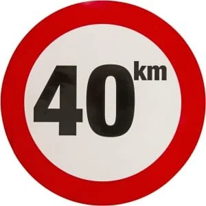 Unbranded - WB4001 - Aufkleber Verbotsschild Geschwindigkeitsbegrenzung: 40km/h