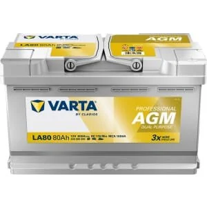 Varta - 840080080 - Batterie 800A LA80 professioneller Doppelzweck AGM