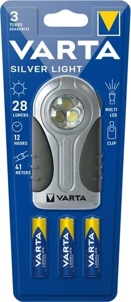 VARTA Consumer Batteries - 16647 - LED-Taschenlampe Silver Light