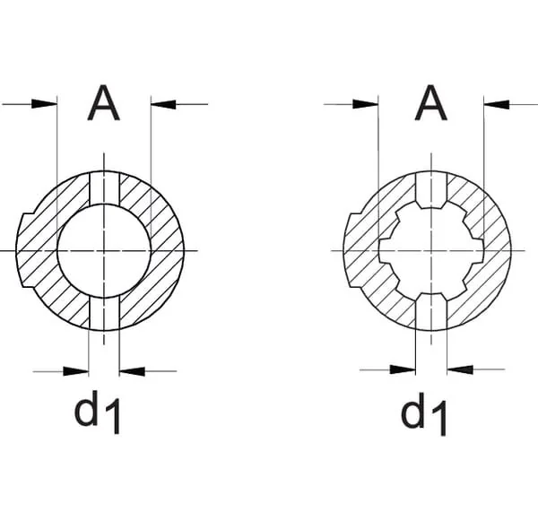 Walterscheid - 1022199 - Gelenkgabel, Nabe, 1-6 Spline, W2100/W100E