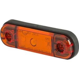 Waś - 1400300708 - Markierungsleuchte LED, Rechteckig, 12/, Bernsteinfarben, Zum Anschrauben, 84x24mm, 3 LEDs