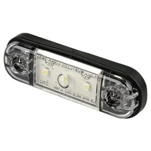 Waś - 1400300710 - Markierungsleuchte LED, Rechteckig, 12/, Transparent, Anschraubbar, 84x24mm, 3 LEDs
