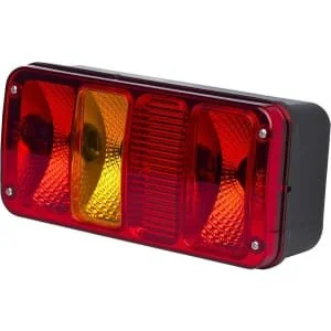 Waś - 1400680197 - Rücklicht Rechteckig, Gelb/Rot, Anschraubbar, 230x110mm