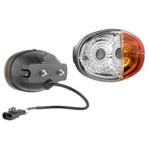 Wesem - LT348463 - Fahrtrichtungs- und Positionsleuchte Halogen, Vorne, Links, Oval, Bernstein/Weiß, Anbau, 140x93mm, Delphi Stecker