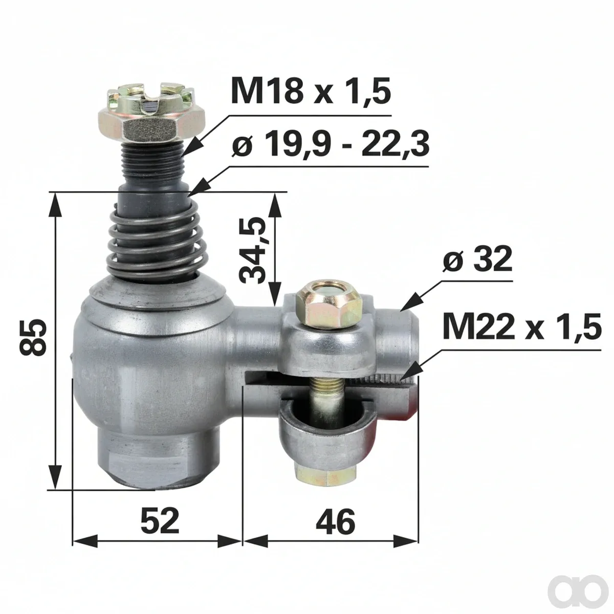 Prillinger - 00110602 - Kugelgelenk M22X1,5 Innengewinde