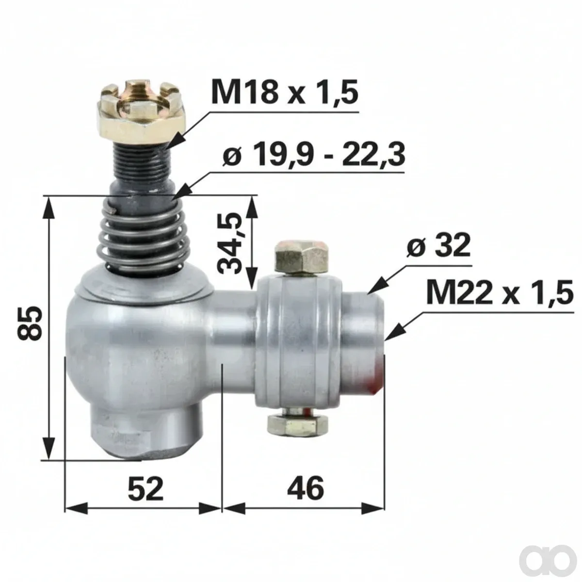 Prillinger - 00110603 - Kugelgelenk M22X1,5 Innengewinde