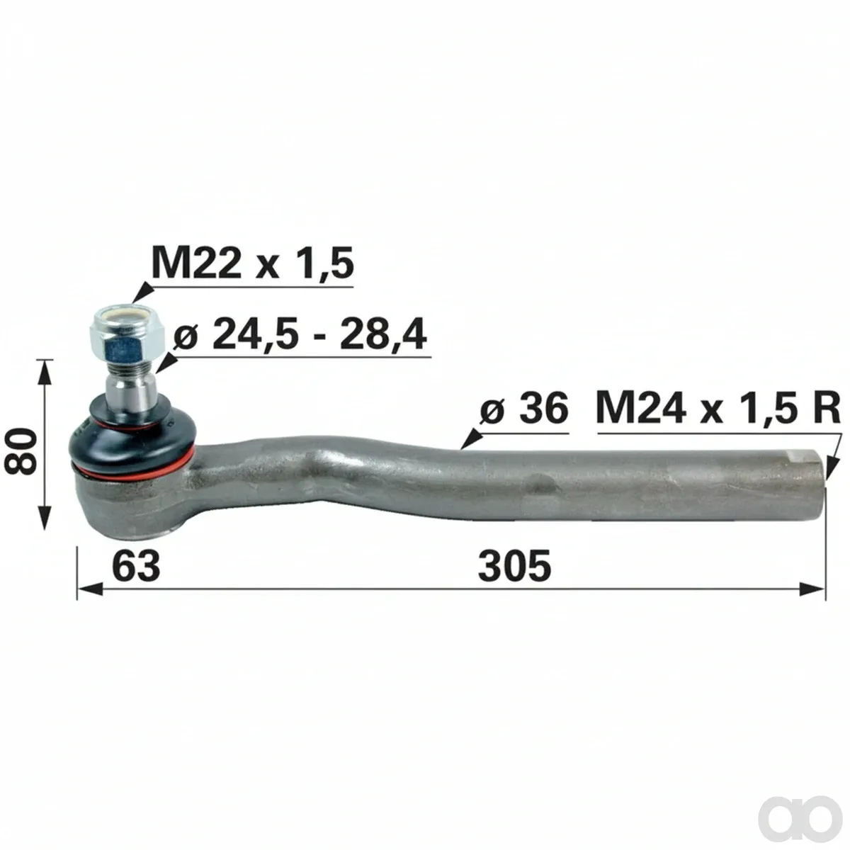 Prillinger - 00110861 - Kugelgelenk Stangen M24x1,5 Innengewinde
