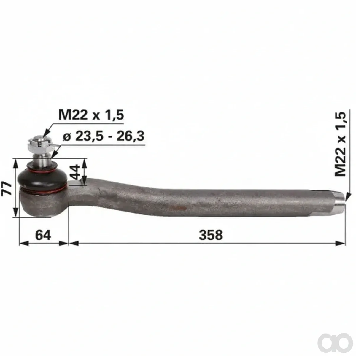 Prillinger - 00111511 - Kugelgelenk Rechts, M22X1,5 Innengewinde