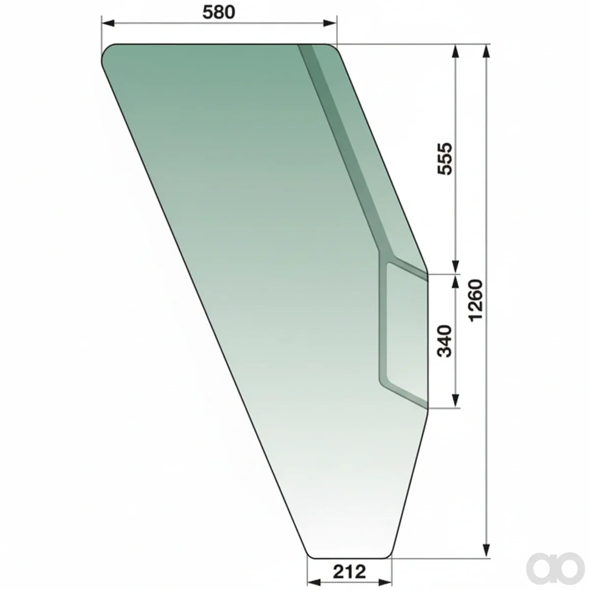 Prillinger - 00114010 - Tuerscheibe Rechts Farbe Gruen G
