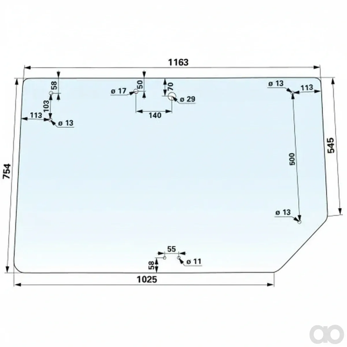 Prillinger - 00114216 - Heckscheibe Zu John Deere/Claa