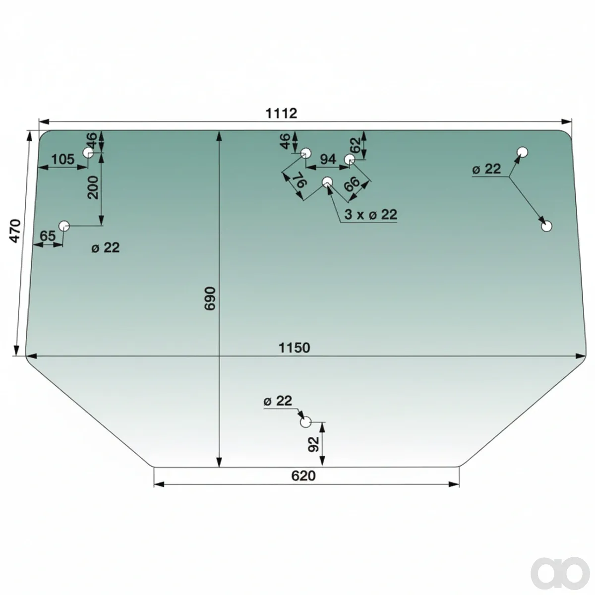 Prillinger - 00114219 - Heckscheibe Zu John Deere