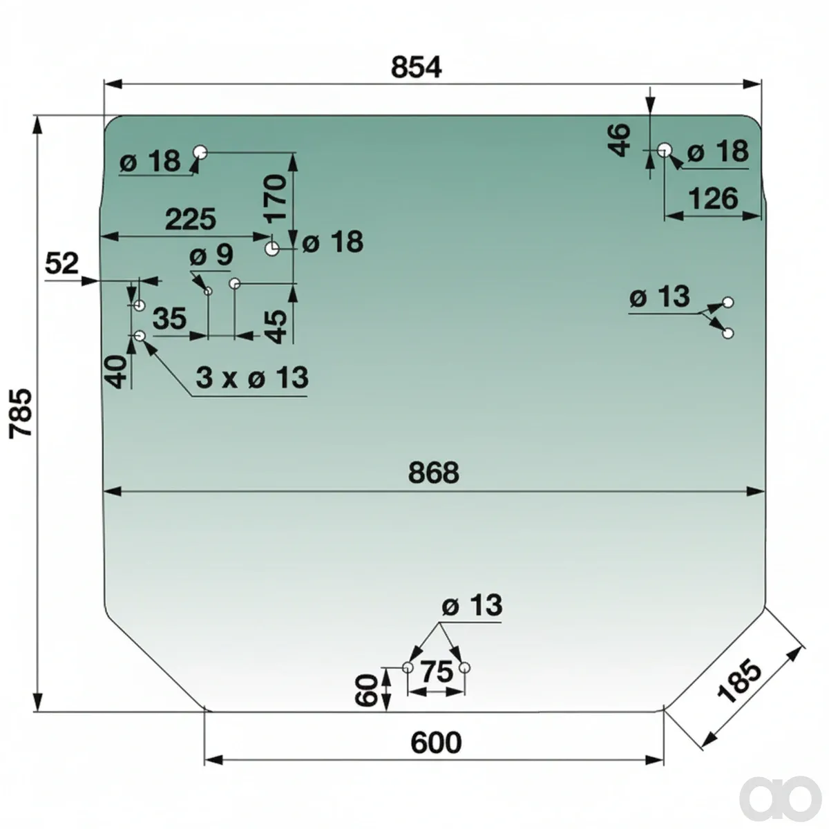 Prillinger - 00114224 - Heckscheibe Zu John Deere
