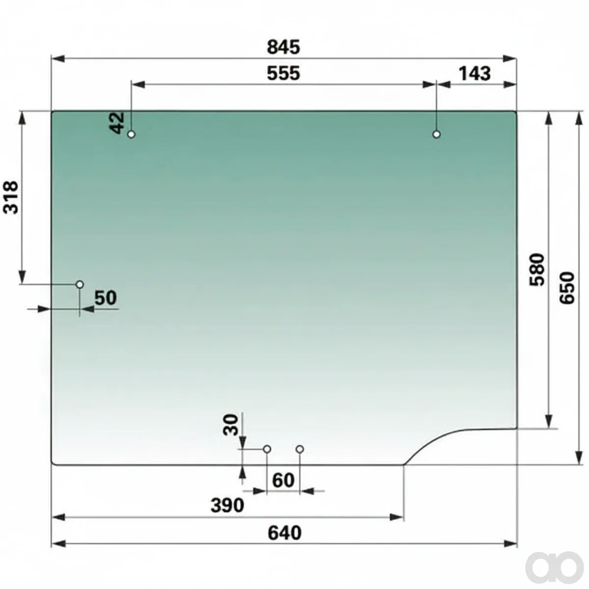 Prillinger - 00114400 - Heckscheibe Farbe Gruen Getoent