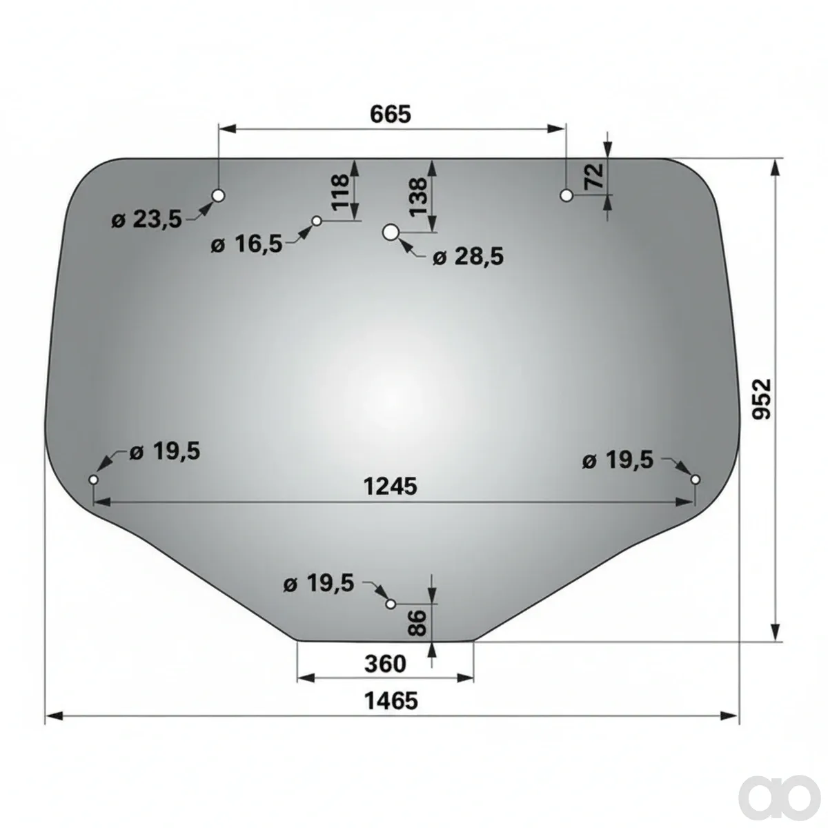 Prillinger - 00114445 - Heckscheibe Anstelle Von Cnh 8