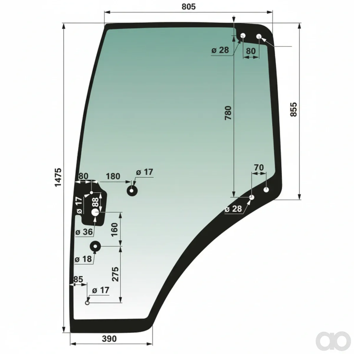 Prillinger - 00114547 - Tuerscheibe Stangen Anstelle Von Fendt
