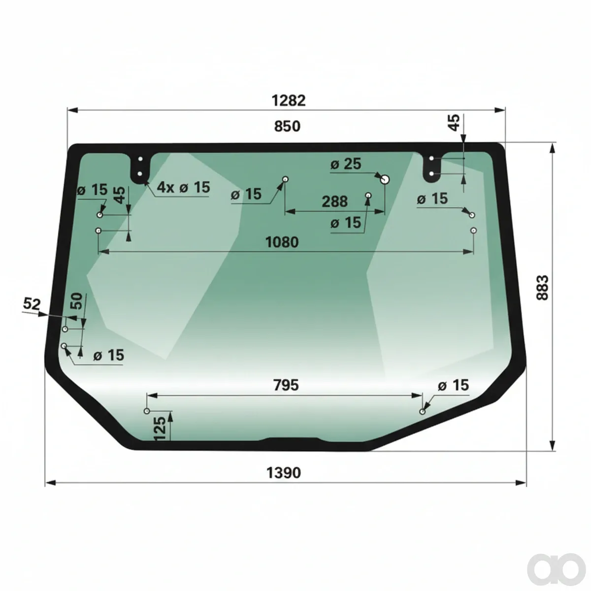 Prillinger - 00114766 - Heckscheibe Anstelle Von Valtra