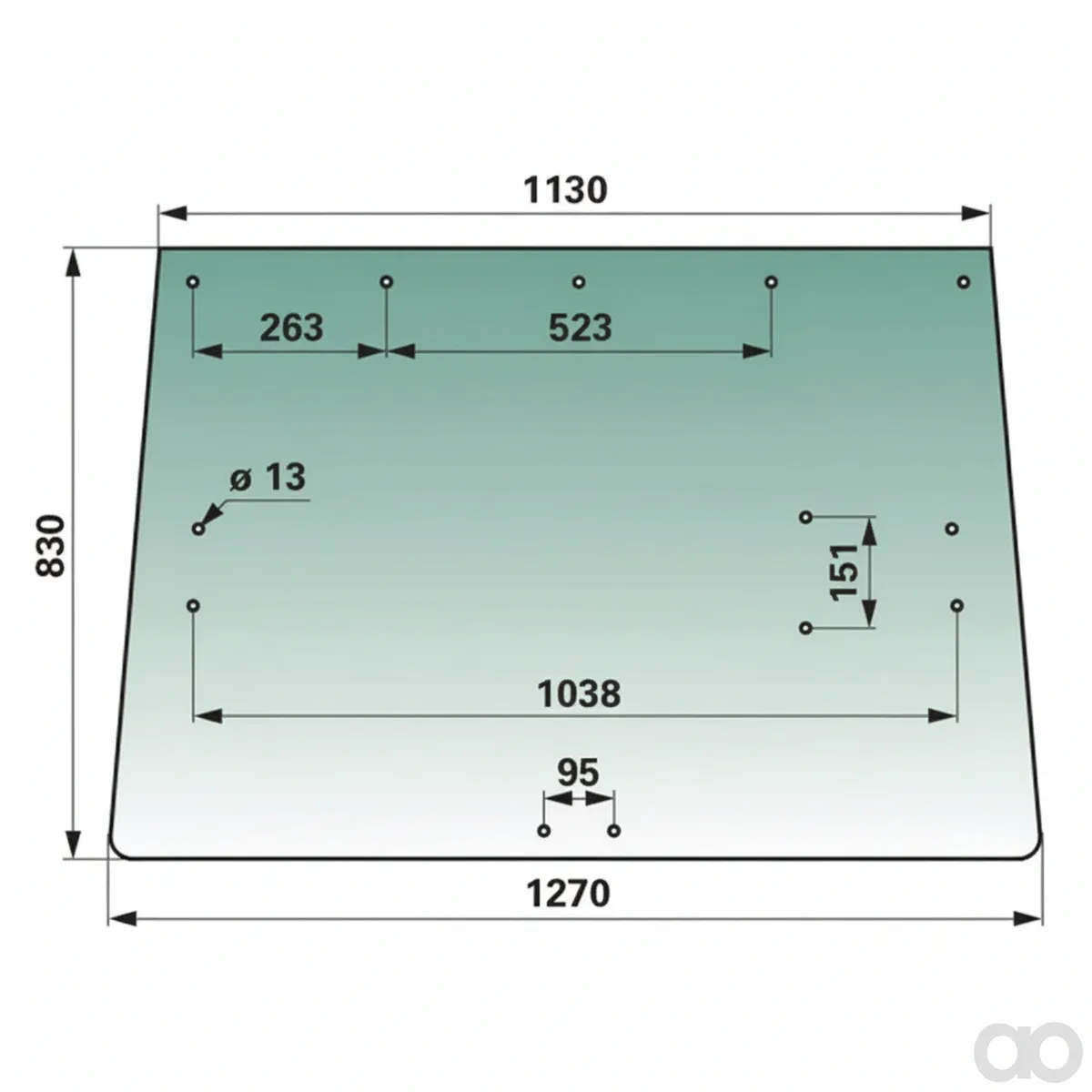 Prillinger - 00115103 - Heckscheibe Farbe Gruen Getoent