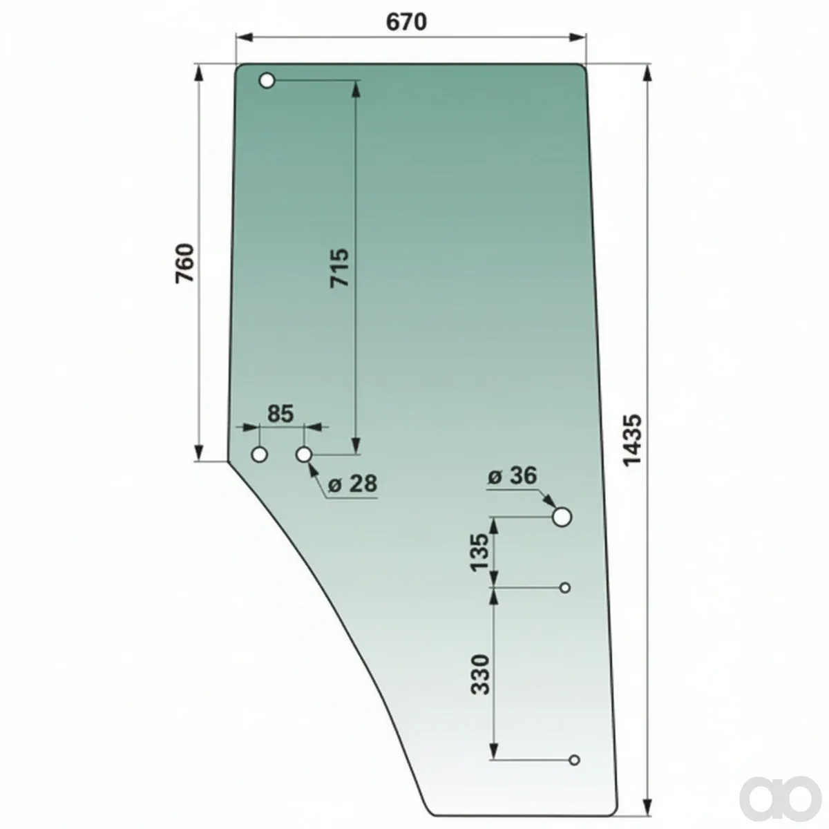 Prillinger - 00115124 - Tuerscheibe Rechts Anstelle Von
