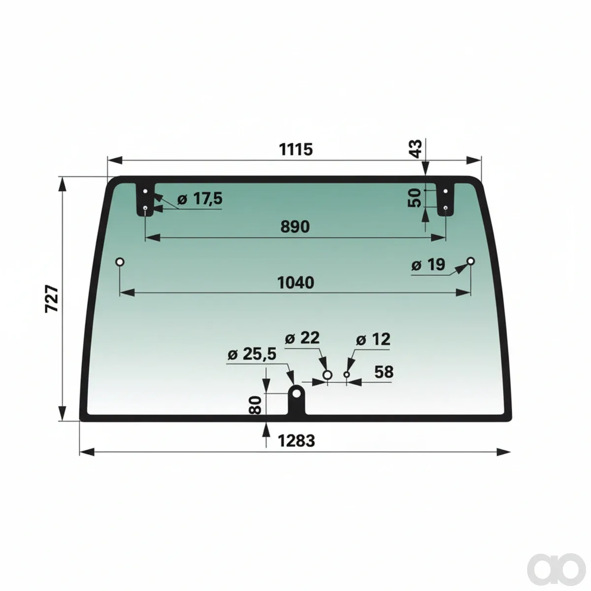 Prillinger - 00115157 - Heckscheibe Farbe gruen getoent