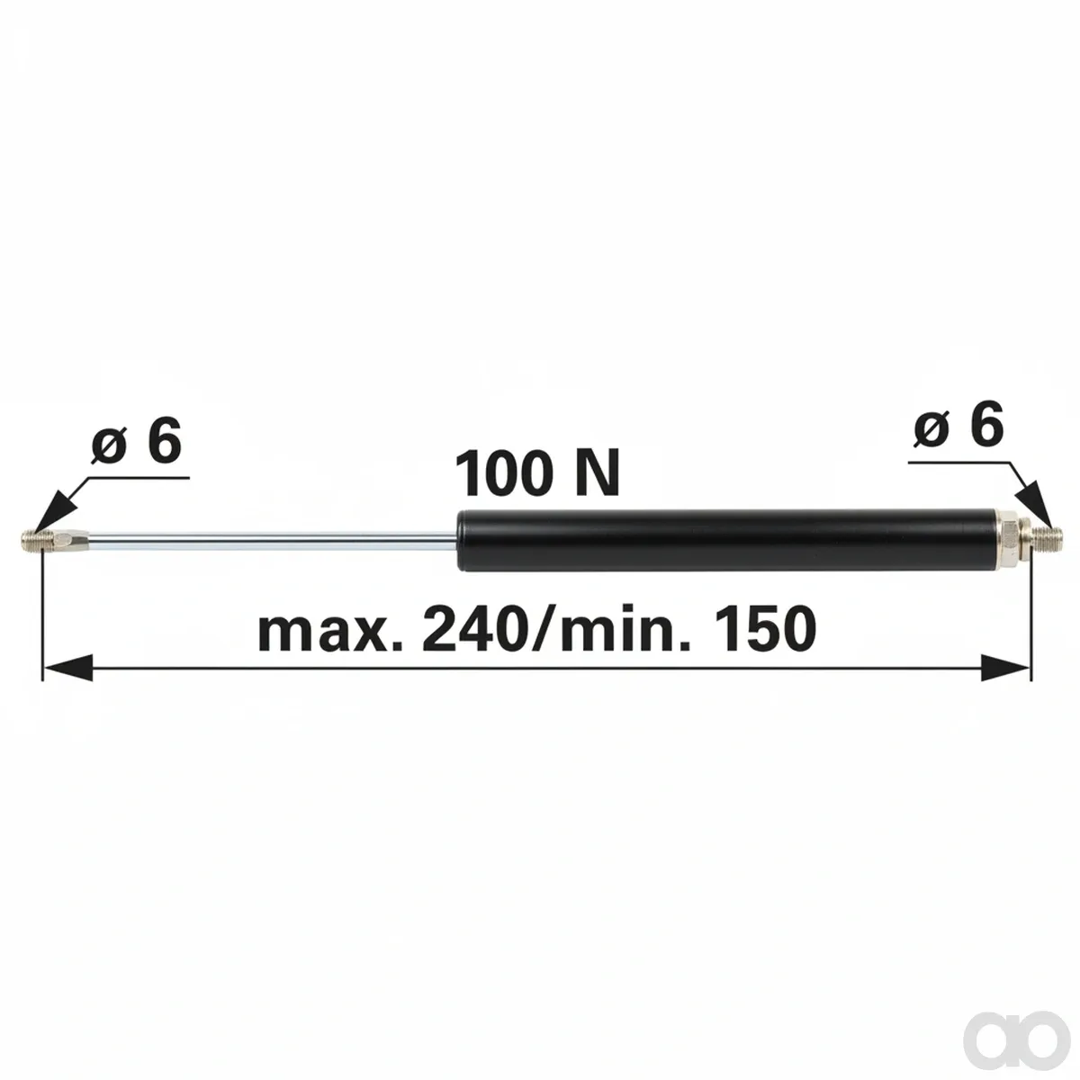 Prillinger - 00115401 - Gasdruckfeder ohne Anschluesse