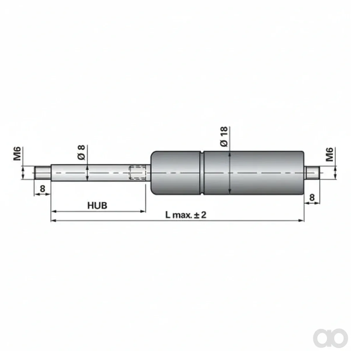 Prillinger - 00115433 - Gasdruckfeder ohne Anschluesse