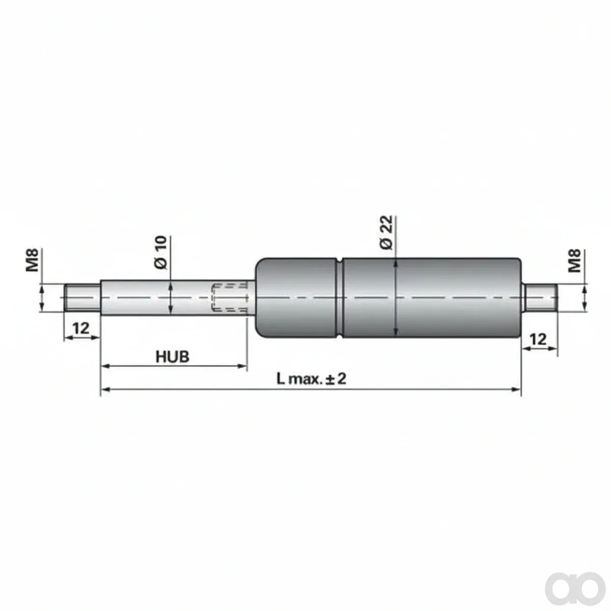 Prillinger - 00115484 - Gasdruckfeder Ohne Anschluesse