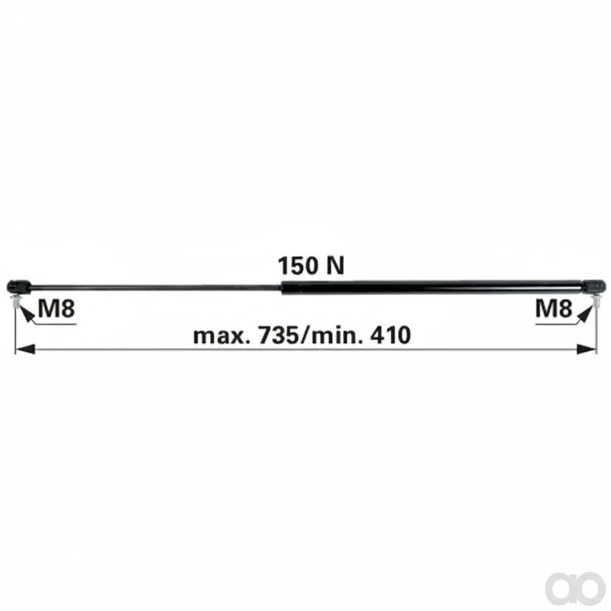 Prillinger - 00115566 - Gasdruckfeder Heckscheibe Laenge