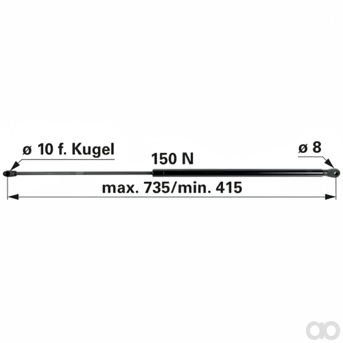 Prillinger - 00115569 - Gasdruckfeder Heckscheibe Laenge
