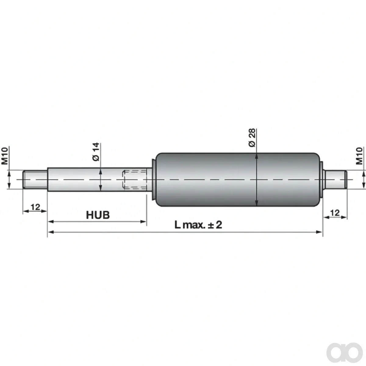 Prillinger - 00115915 - Gasdruckfeder Ohne Anschluesse