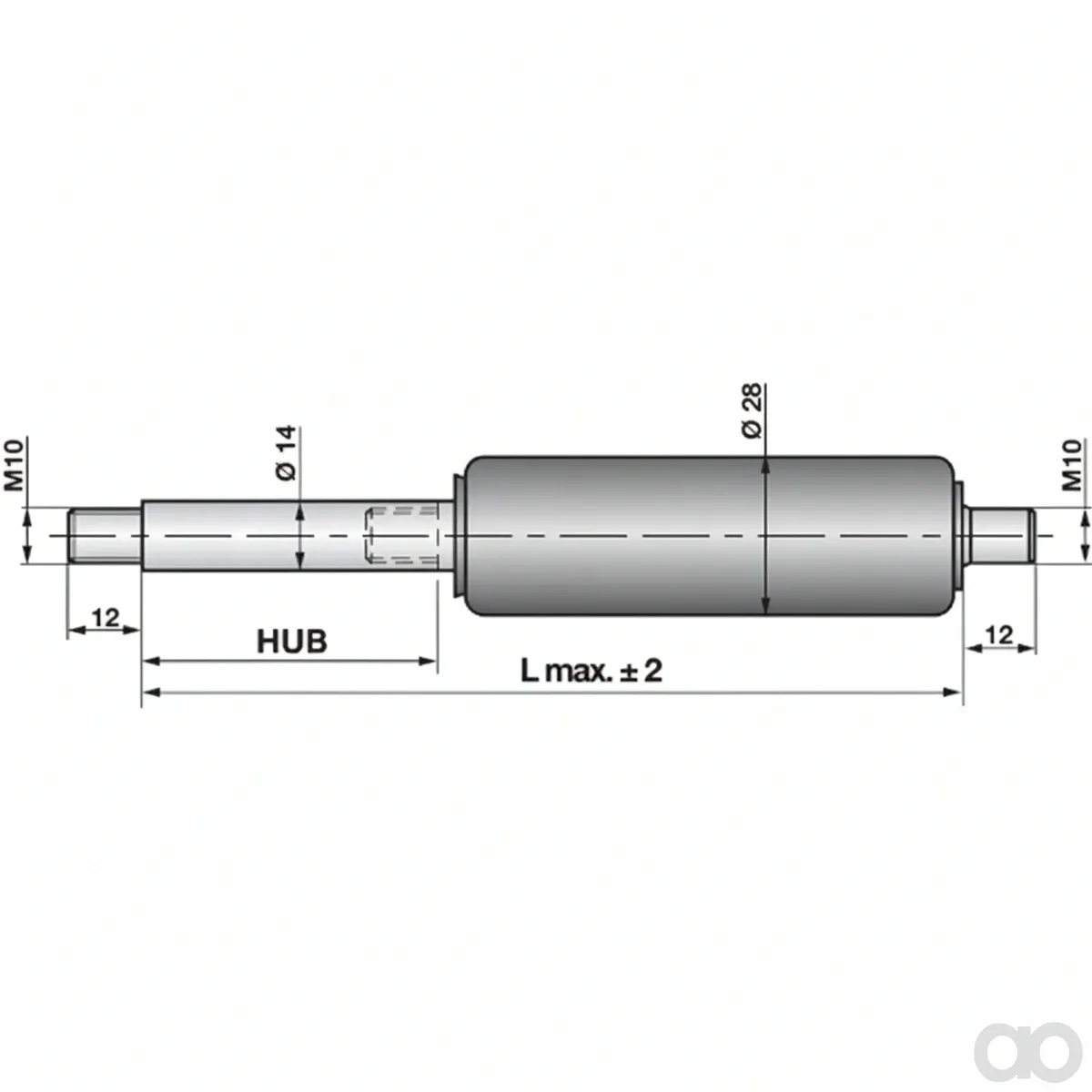 Prillinger - 00115917 - Gasdruckfeder Ohne Anschluesse