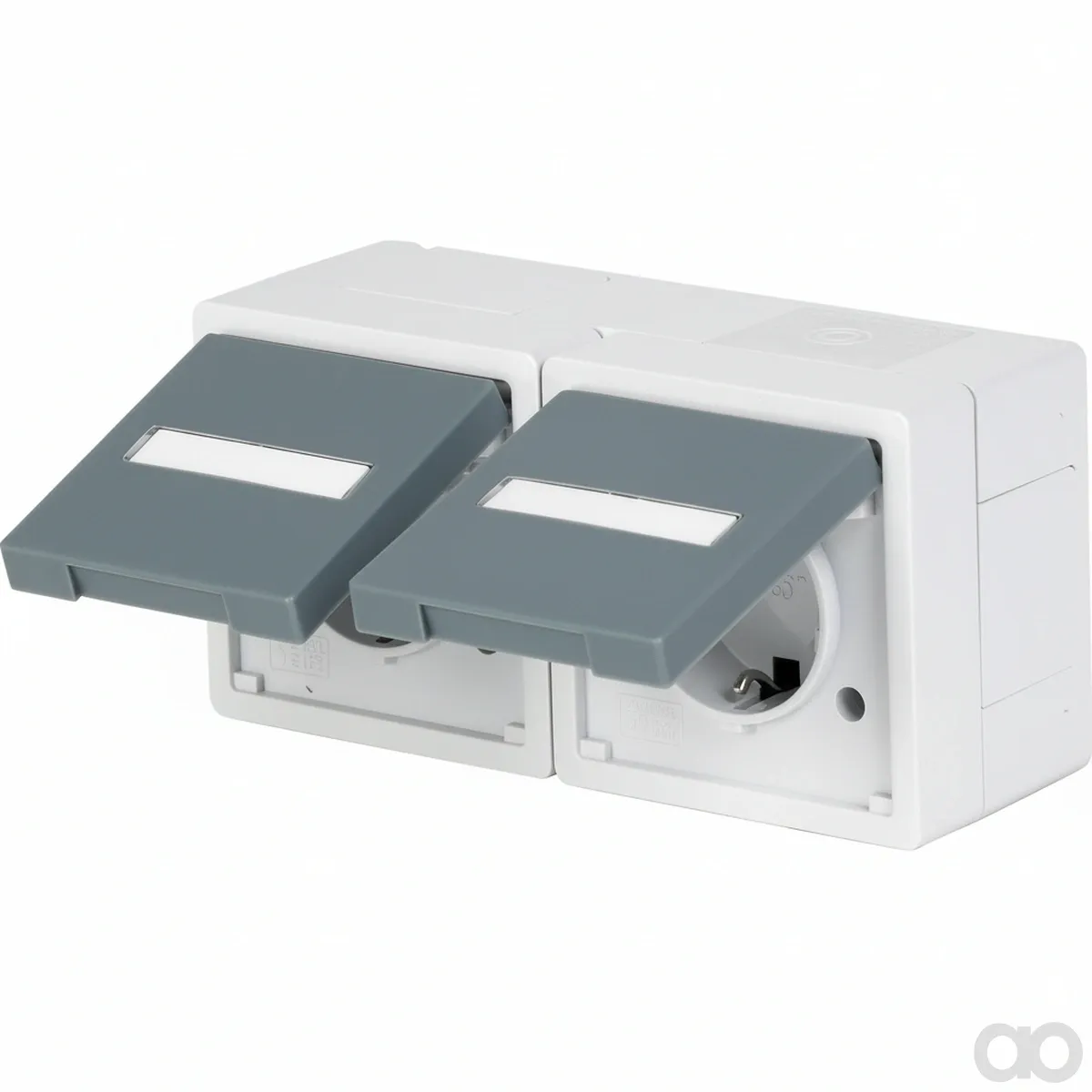 Prillinger - 00138399 - Steckdose 2-Fach, waagrecht, A