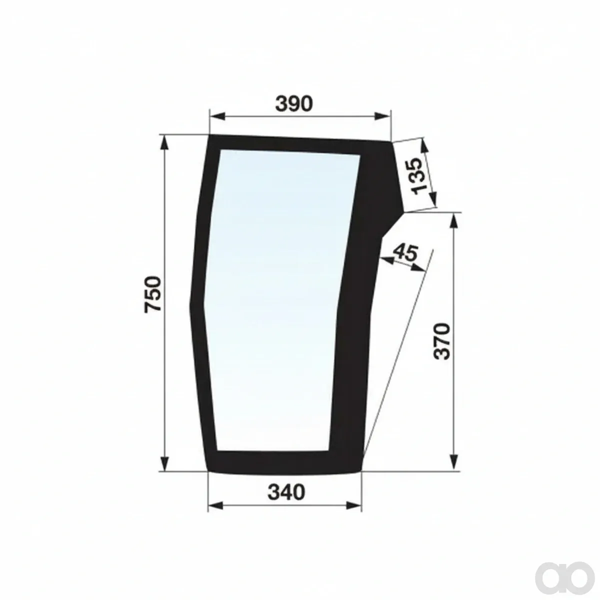 Prillinger - 00154732 - Frontscheibe rechts unten Farbe