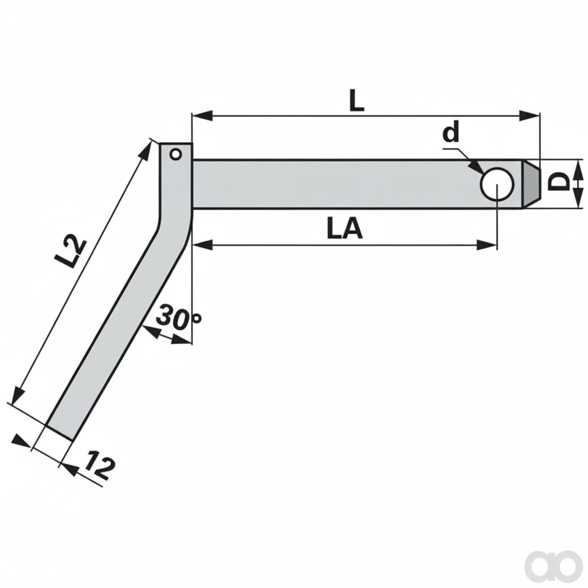 Prillinger - 00161767 - Bolzen mit Griff Diameter 22 mm Laenge 60 mm