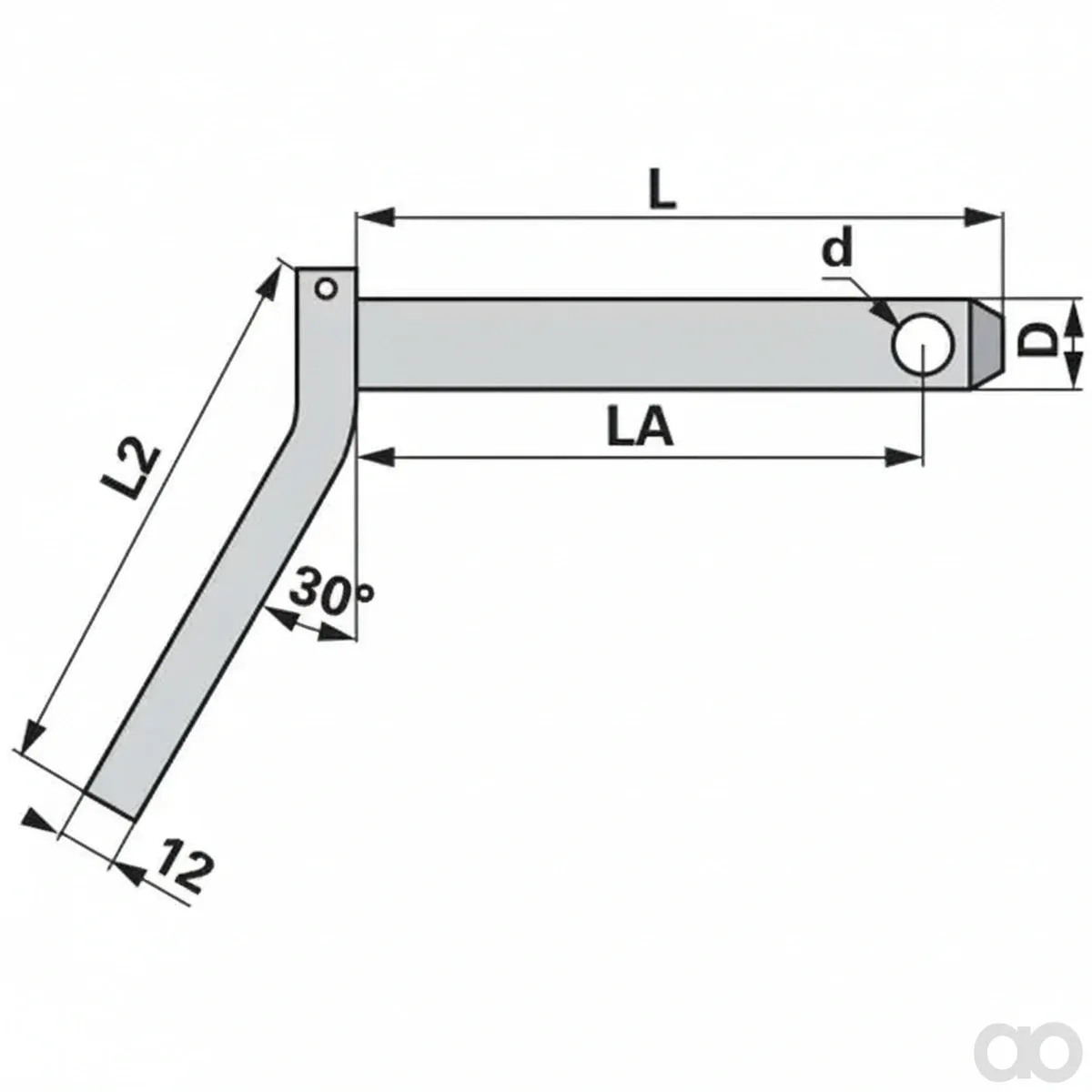 Prillinger - 00161768 - Bolzen mit Griff Diameter 22 mm Laenge 80 mm