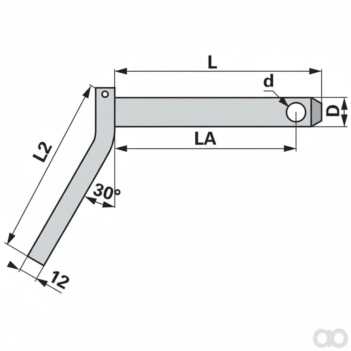 Prillinger - 00161776 - Bolzen mit Griff Diameter 32 mm Laenge