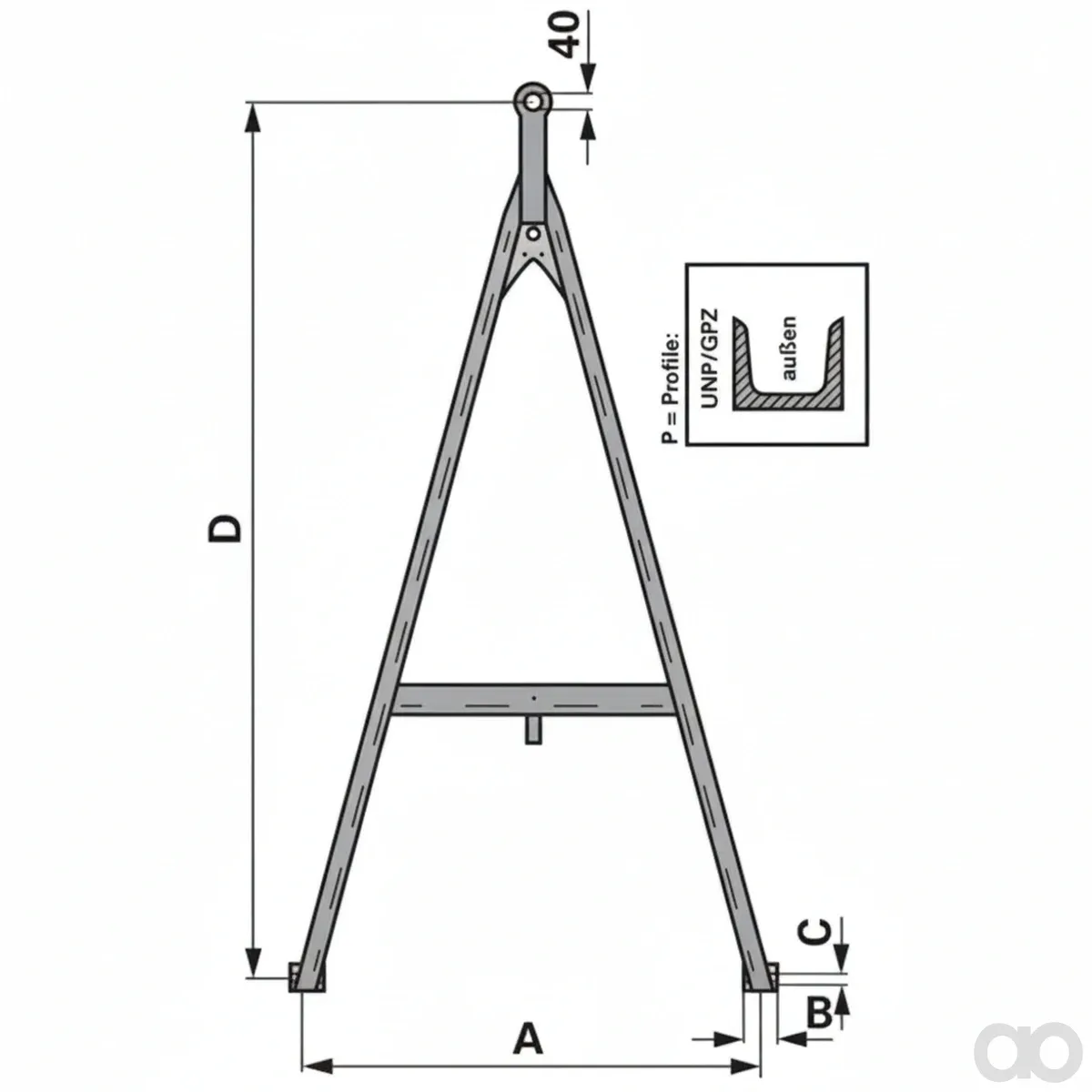 Prillinger - 00181913 - Zuggabel 2100x980 Mm