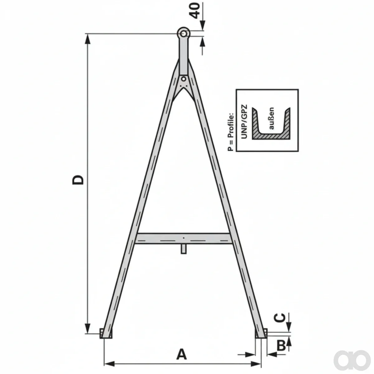 Prillinger - 00181914 - Zuggabel 2300x980 Mm