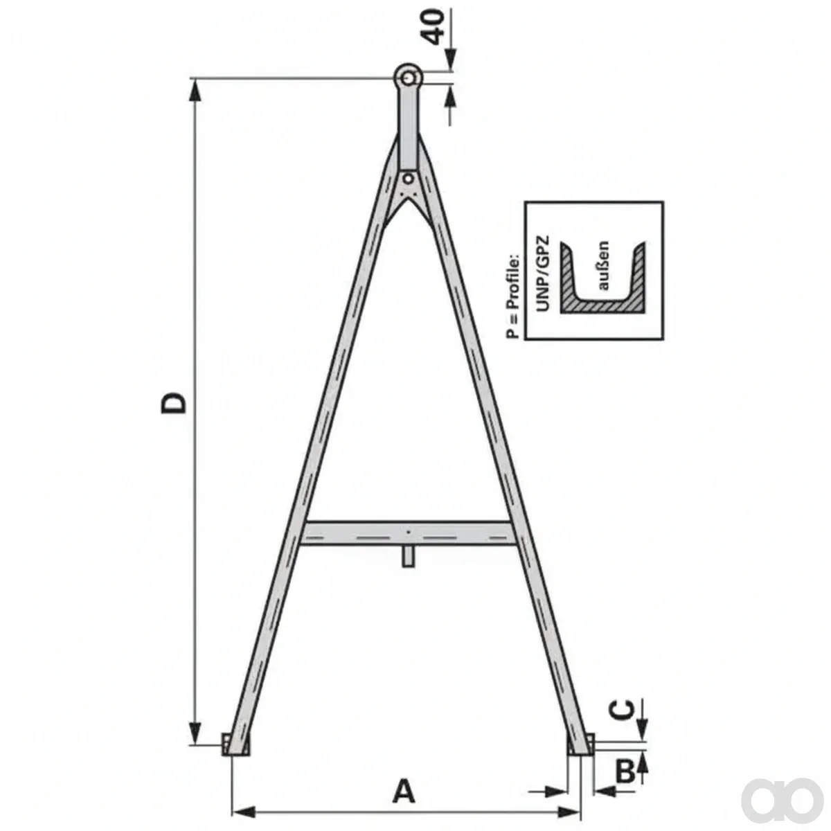Prillinger - 00181917 - Zuggabel 2100x1200 Mm