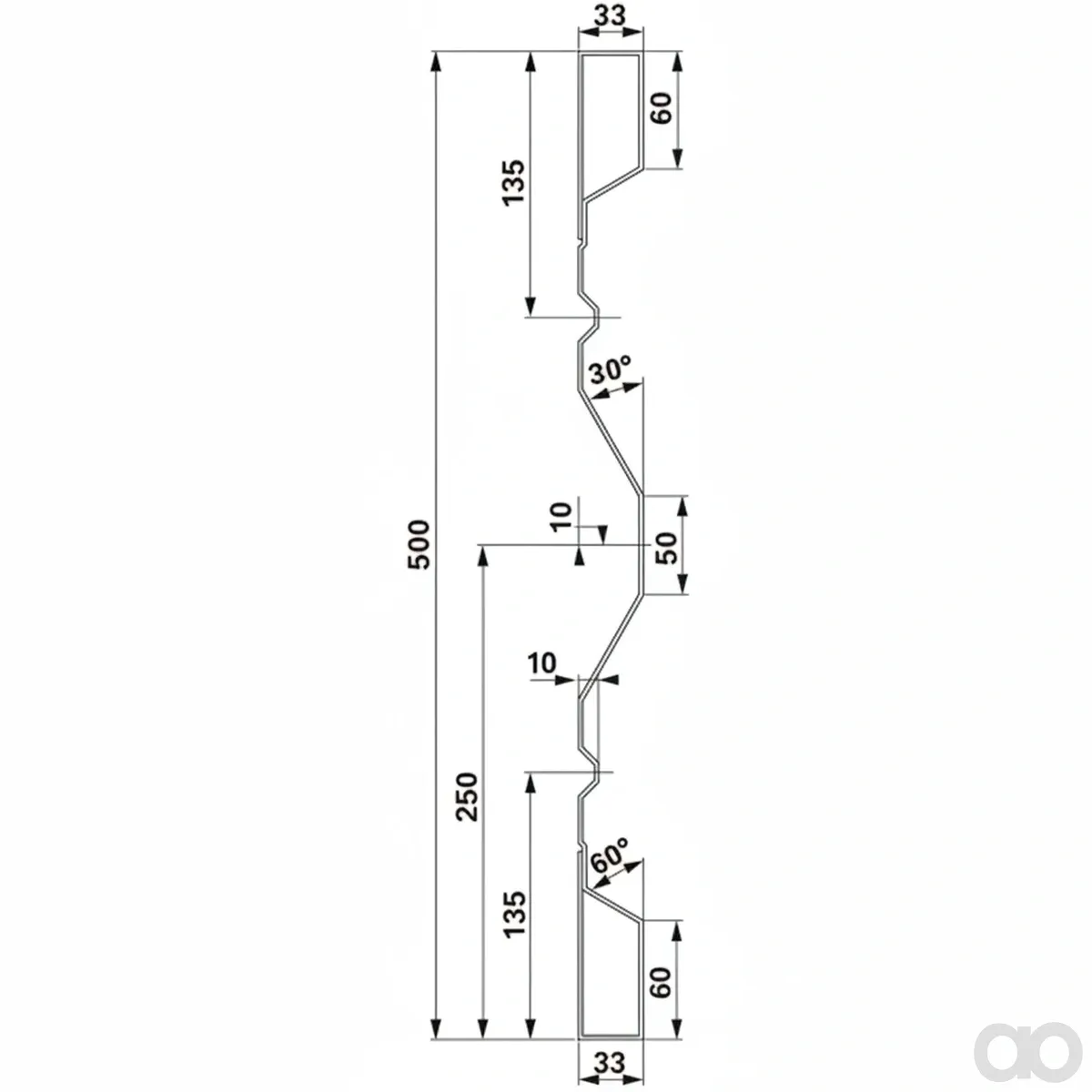 Prillinger - 00185012 - Stahlbordwand 500X1,5 Mm Meter