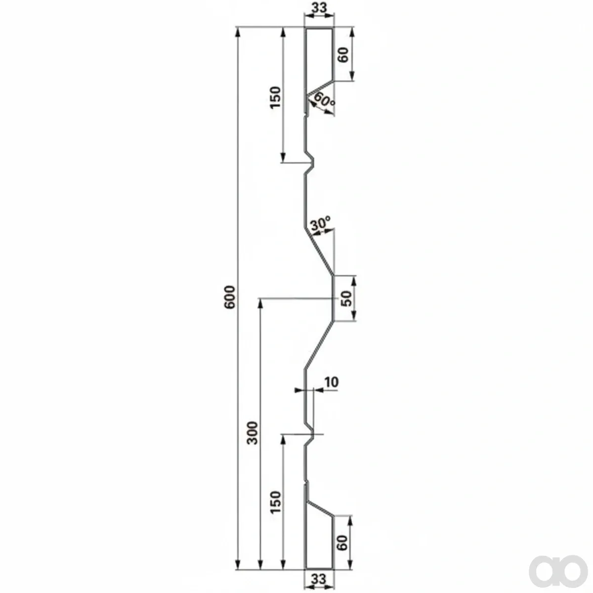 Prillinger - 00185014 - Stahlbordwand 600X2,0 Mm Meter