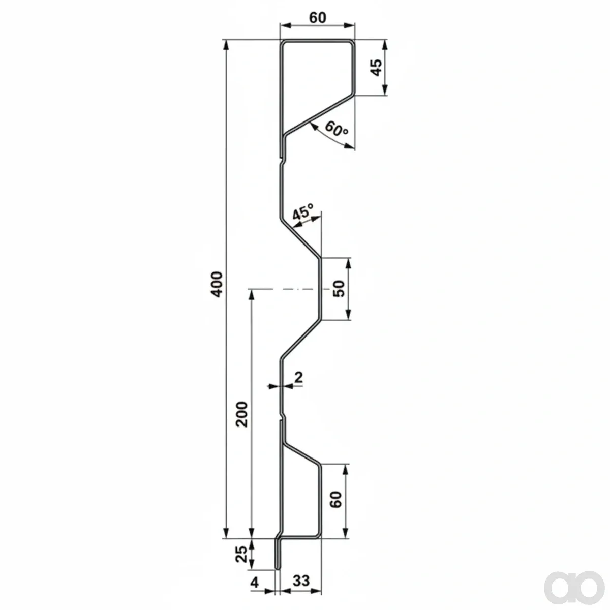 Prillinger - 00185082 - Aufsatzstahlbordwand 400X2,0X6