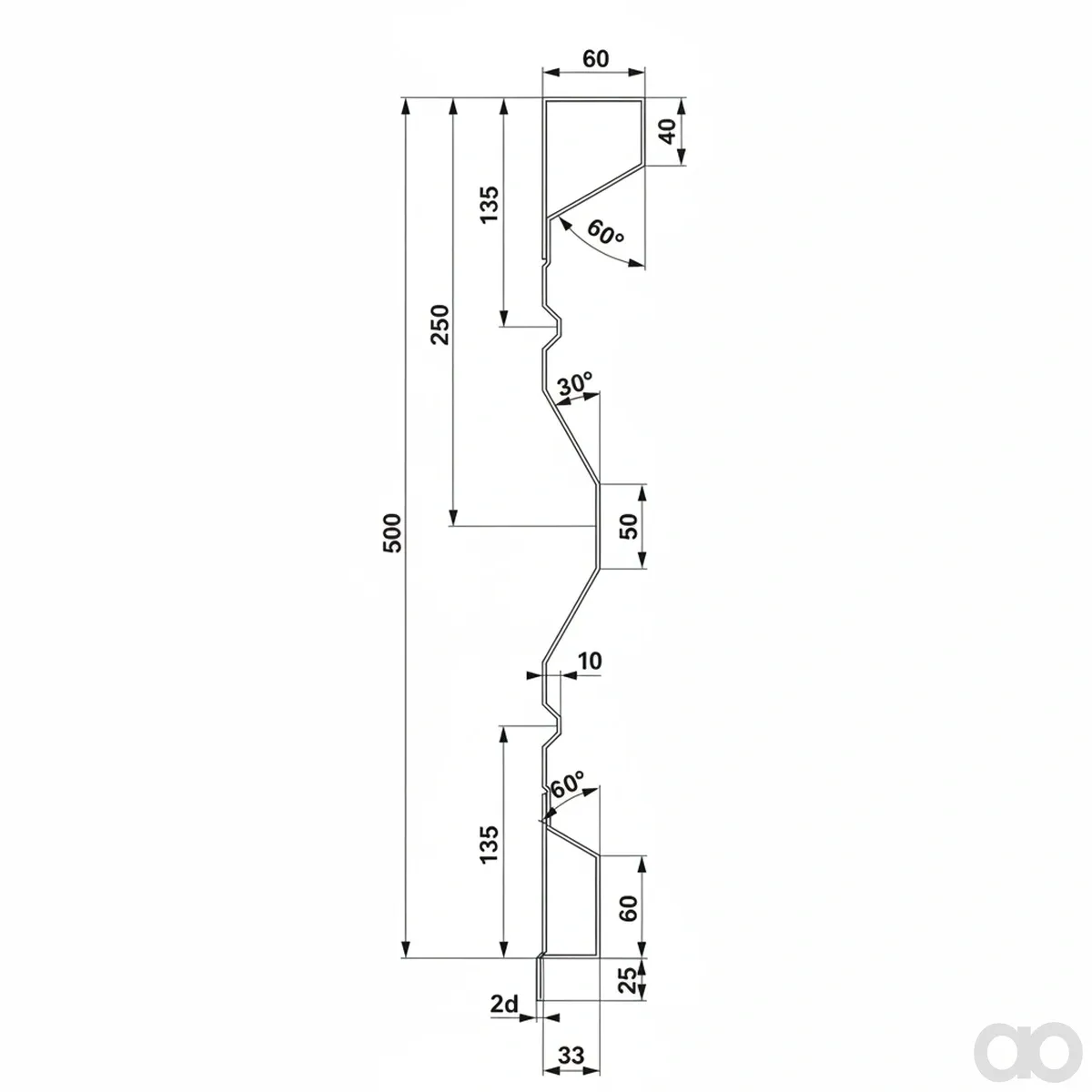 Prillinger - 00185083 - Aufsatzstahlbordwand 500X2,0X4