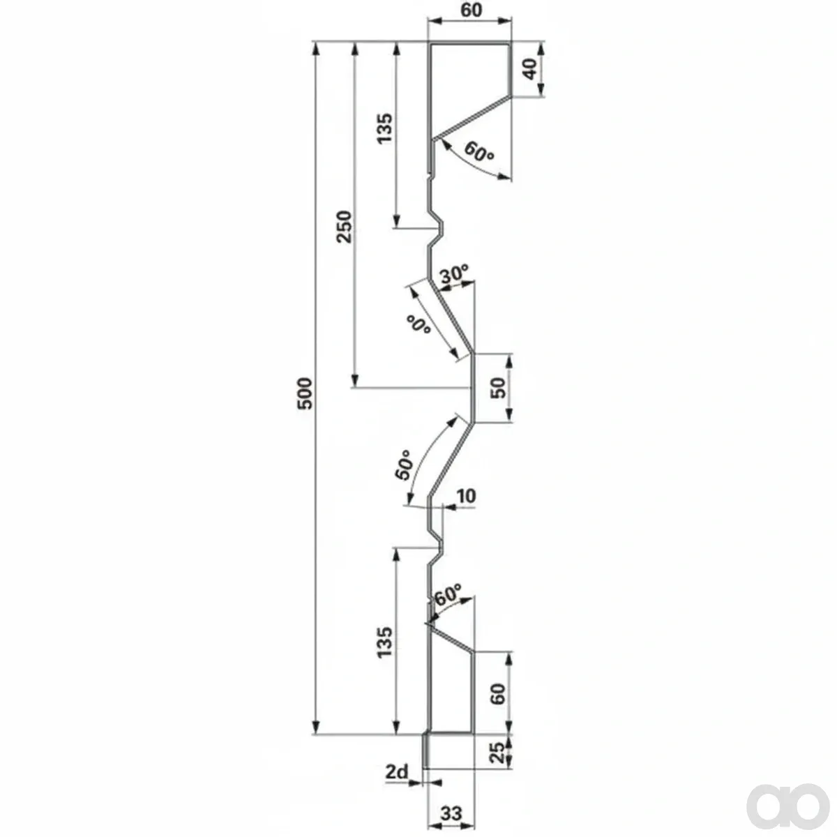 Prillinger - 00185084 - Aufsatzstahlbordwand 500X2,0X5