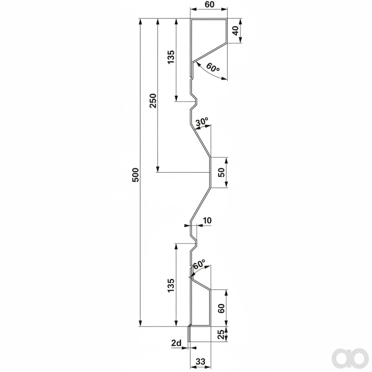 Prillinger - 00185085 - Aufsatzstahlbordwand 500X2,0X6