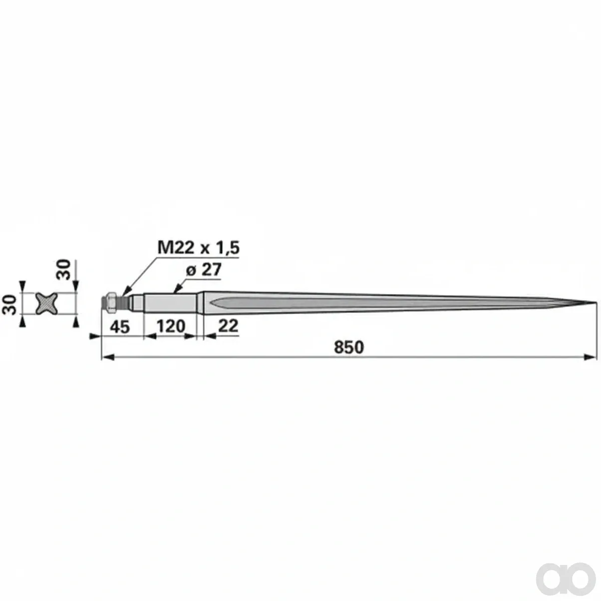 Prillinger - 00190052 - Zinke Zu Rotschne 850 Mm M22X1